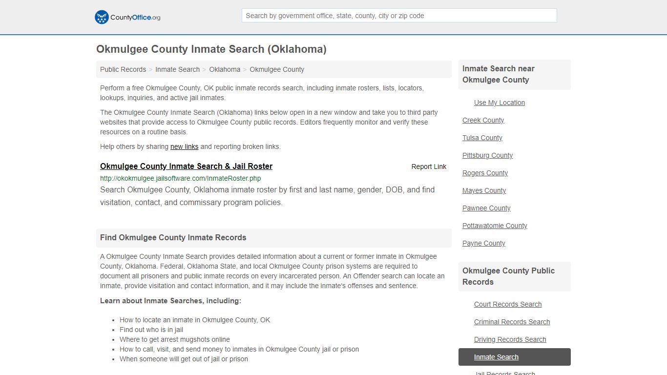 Inmate Search - Okmulgee County, OK (Inmate Rosters ...